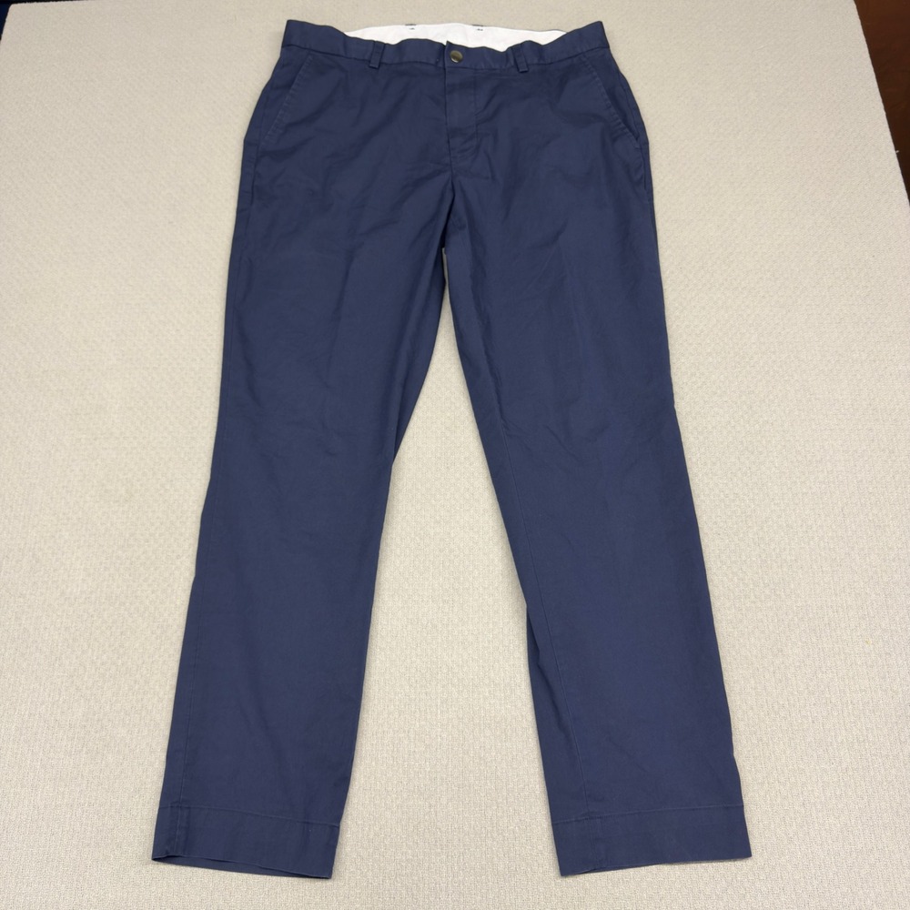 Brooks Brothers Pants Mens 36x32 Navy Blue Cotton Blend Chino Lightweight‎